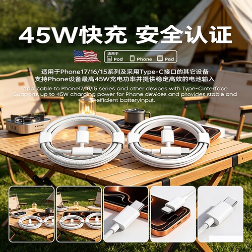 特惠两条装丨8-14正品数据线45W
