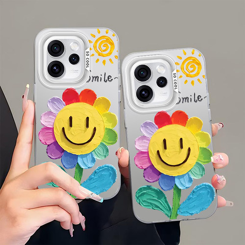 彩色花朵适用oppoReno15手机壳0pp0Reno15C保护opporeon14的opopreno13套12新款11全包10pro+9/8防摔7外壳6男