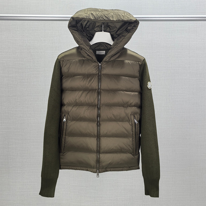 thumbnail for European goods 25 new trendy brand knitted hooded spliced zipper down jacket men's top jacket