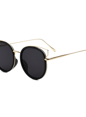 清仓捡漏墨镜女潮明星款优雅眼镜圆形太阳镜女士圆脸韩版个性眼睛