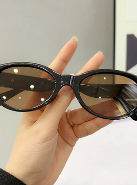 复古猫眼墨镜女韩潮ins网红高级感拍照凹造型防紫外线太阳眼镜潮