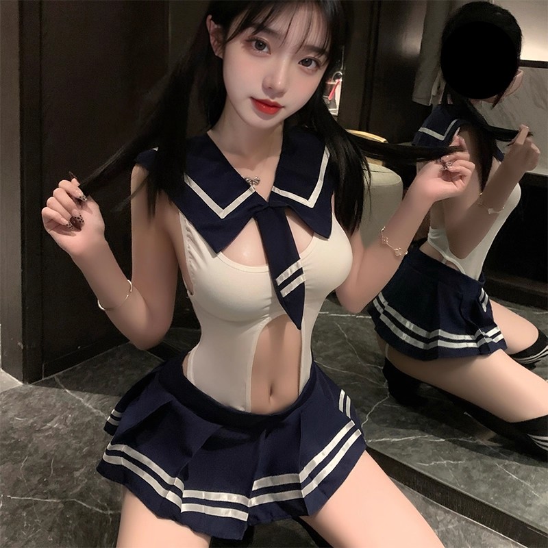情侣趣味性感cos水手服JK制服连体衣大尺度睡衣纯欲风内衣服qqny