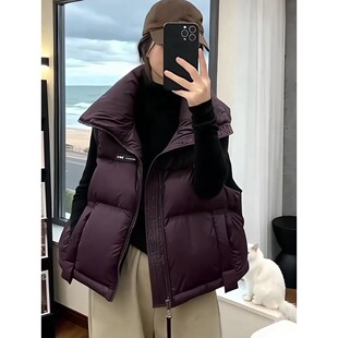 羽绒棉马甲女款2026春秋新款减龄保暖立领背心小个子短款加厚外套