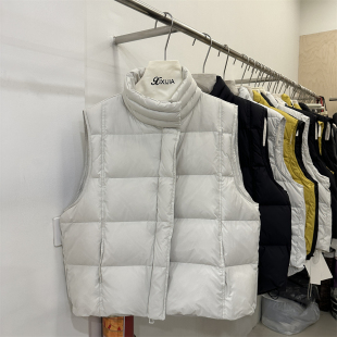 欧洲站2025冬季新款时尚立领拉链无袖羽绒棉服保暖马甲坎肩外套女
