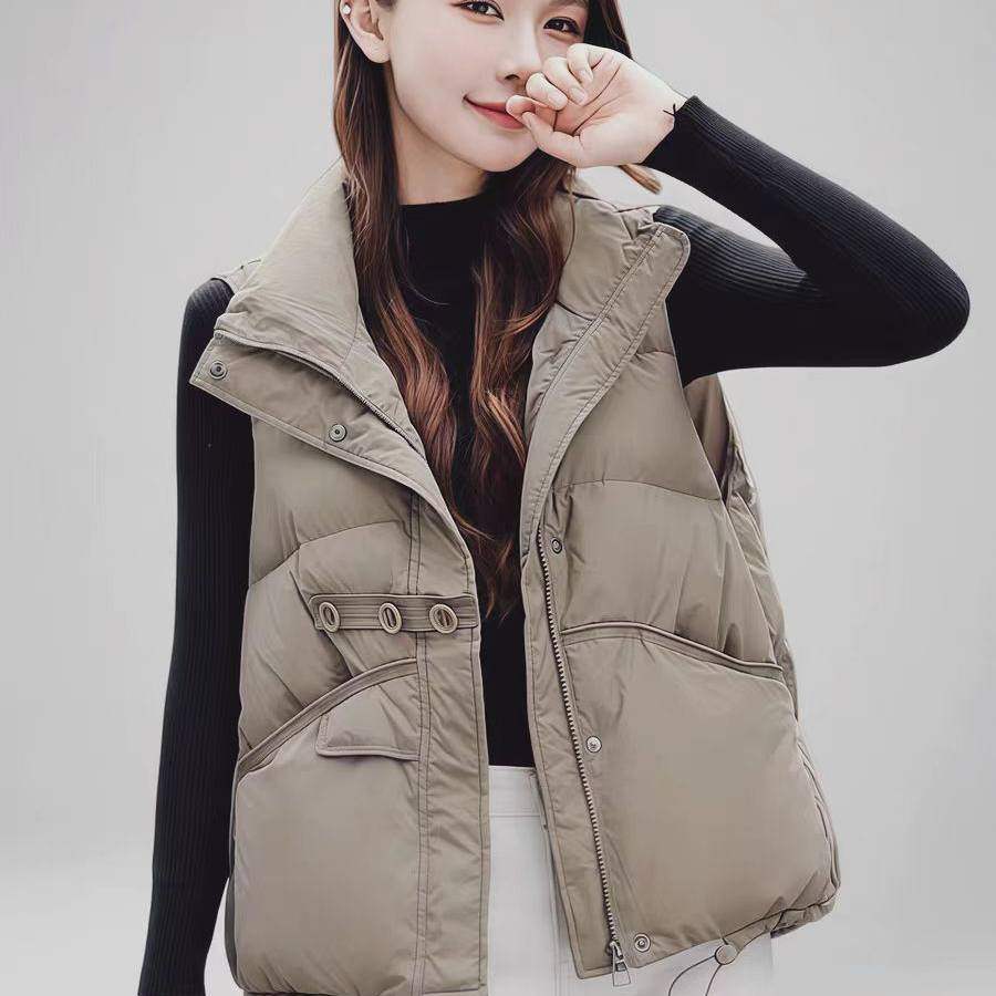 欧货时尚立领棉服马甲女秋冬季新款休闲宽松背心加厚短款加厚外套,女装/女士精品,马夹,淘宝优惠券,粉丝福利购,淘宝优惠卷