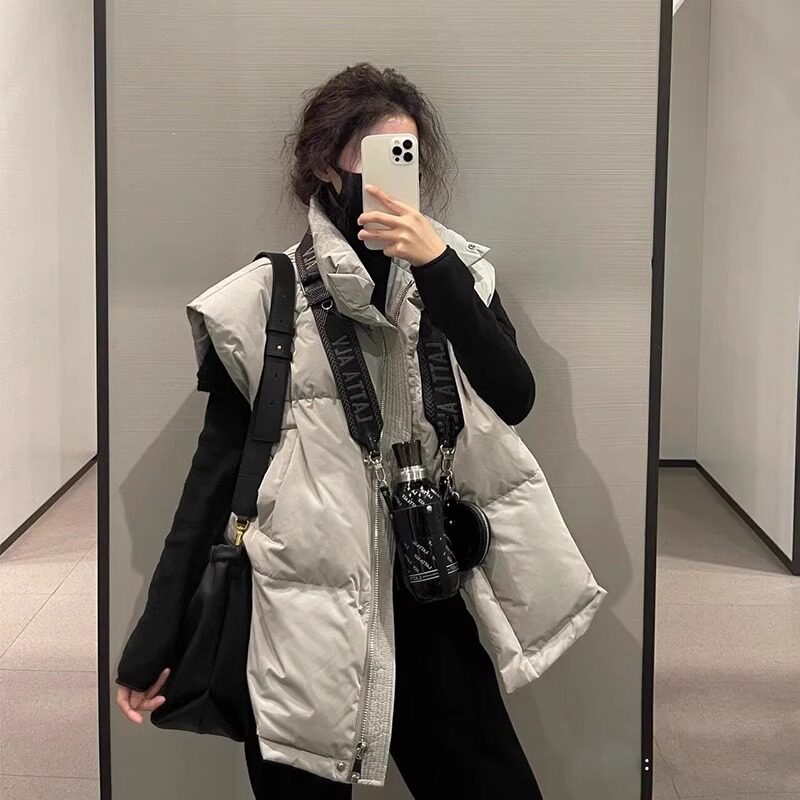 2026年秋冬新款羽绒棉马甲女韩版学院风洋气宽松坎肩百搭马夹外套