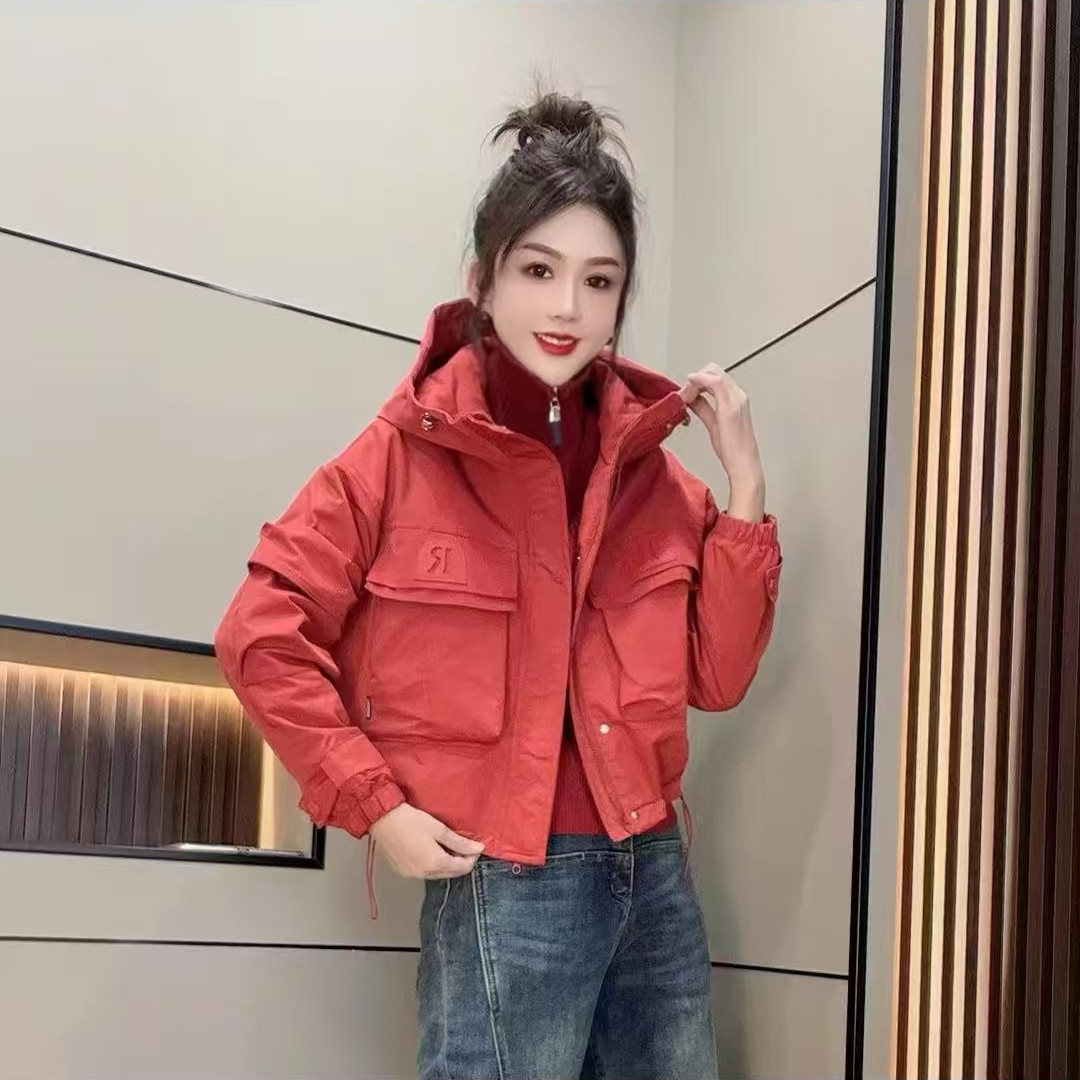 长袖连帽双兜拉链休闲棒球服外套