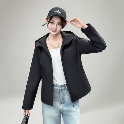 修身夹克外套潮女2025秋季冲锋衣