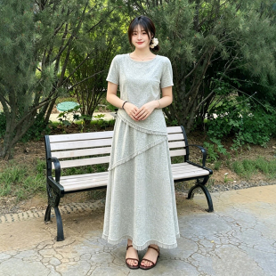 慵懒流苏短袖T恤大摆半身长裙两件套女2026夏季简约时尚大码套装