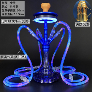 酒吧水烟壶全套夜场发光阿拉伯水烟餐厅ktv过滤高档玻璃水烟斗