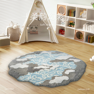 艺术地毯卧室不规则苔藓床边毯客厅阳台衣帽间改造地垫可机洗