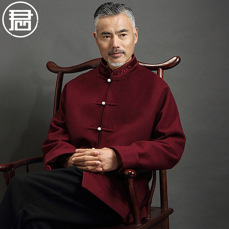 【福利】高档连袖羊毛唐装男士春秋外套爸爸中式宴会礼服,男装,唐装,淘宝优惠券,粉丝福利购,淘宝优惠卷