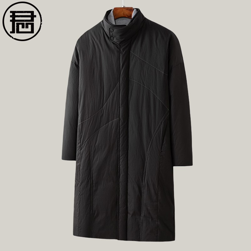 新中式羽绒服男冬季中长款白鸭绒