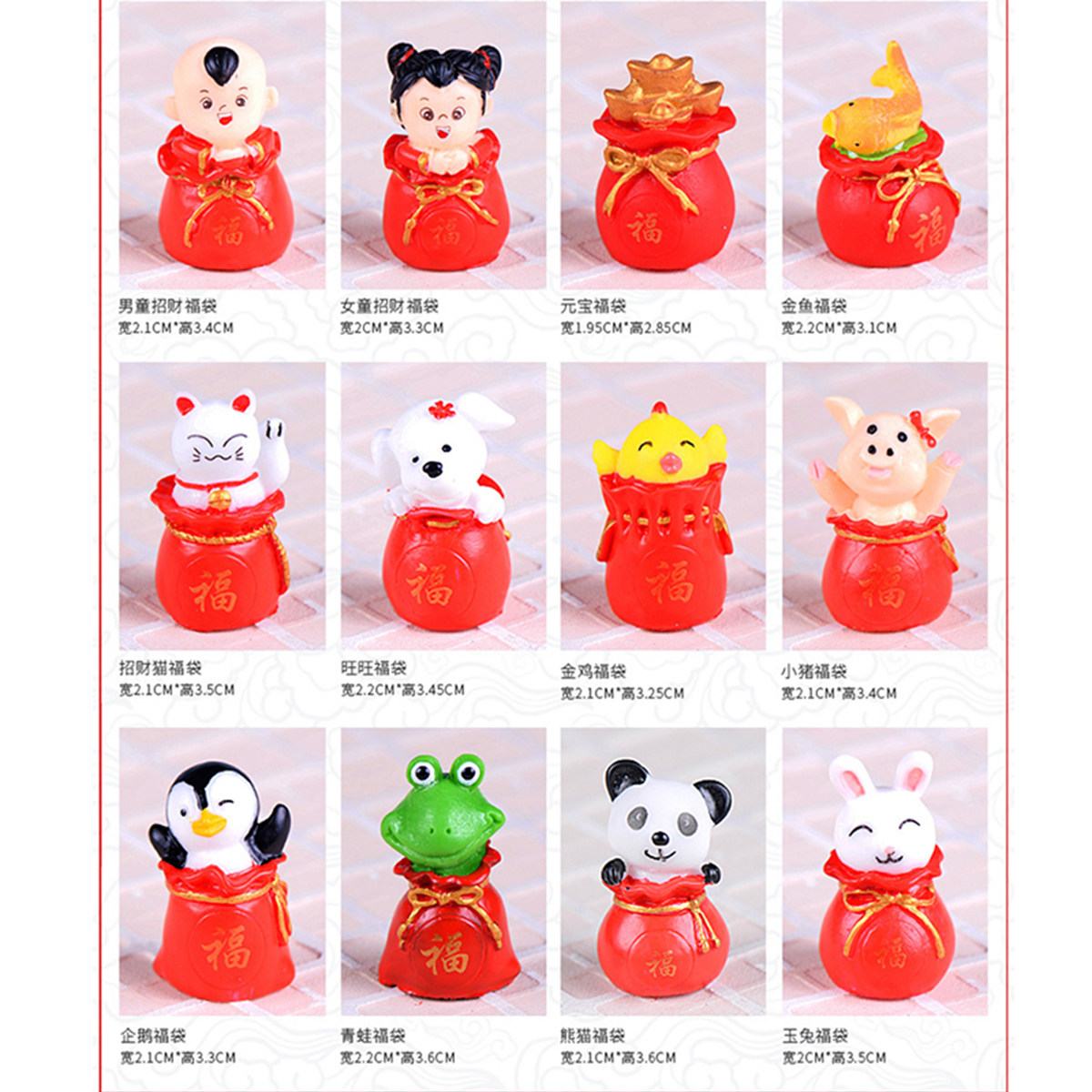 卡通动物树脂公仔儿童过家家玩具