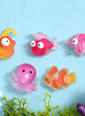 可爱小鱼树脂玩偶烘焙蛋糕装饰品