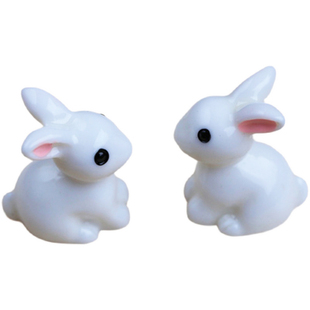 卡通小耳朵斯基兔子公仔生日礼物烘焙蛋糕装饰品创意桌面造景摆件