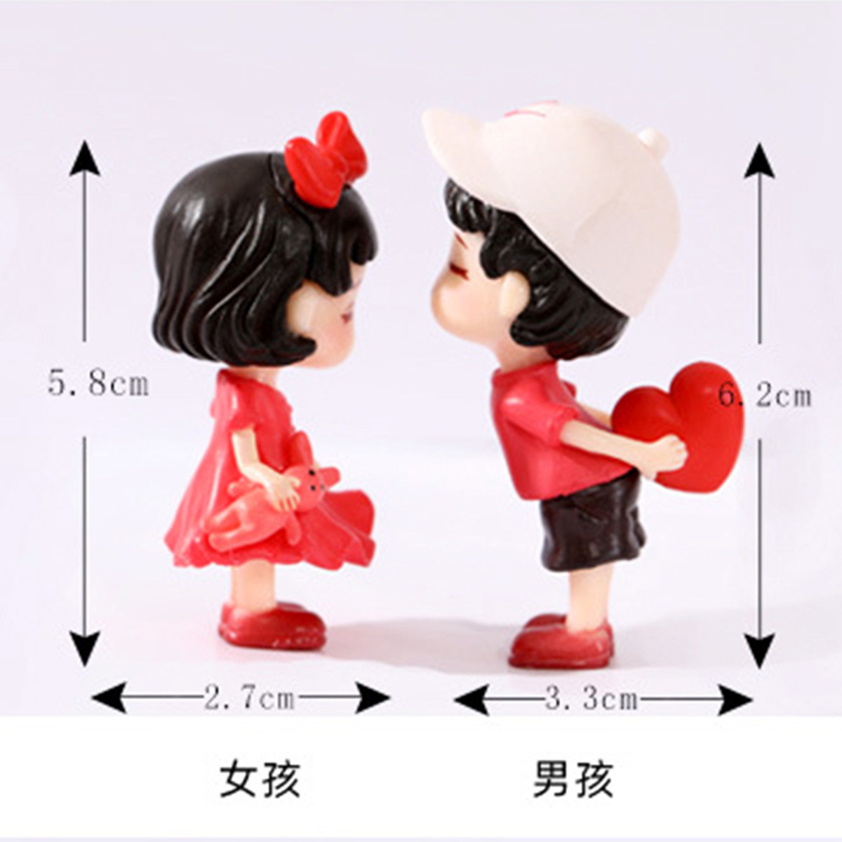 可爱亲嘴PVC摆件儿童过家家玩具