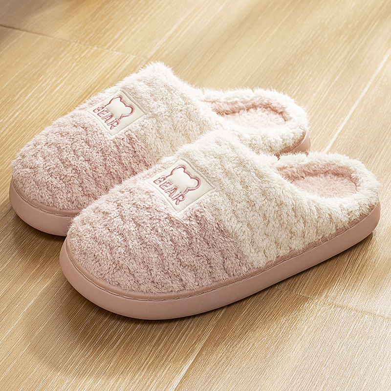 棉拖鞋女冬款外穿厚底加绒防滑