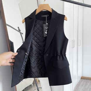 新韩版 开衫 加厚西装 显瘦百搭马甲加棉短款 薄 马夹女修身 2024冬时尚