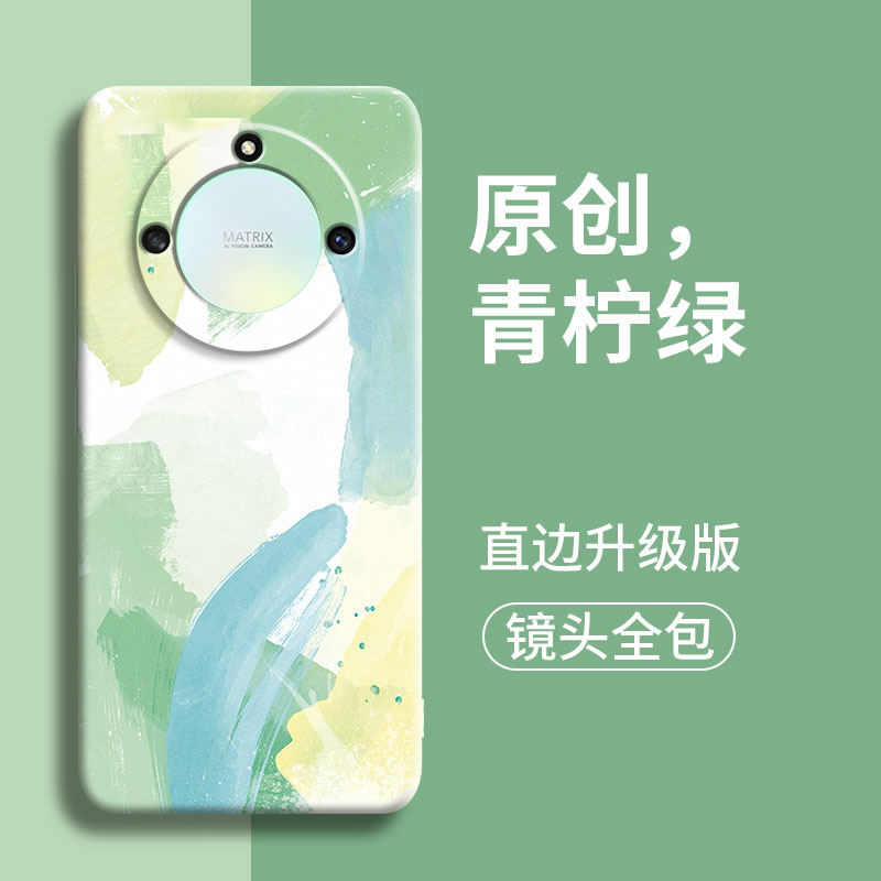 水彩适用荣耀X40手机壳honorX40GT竞速版X40i新款honor华为X40gt硅胶保护套春樱色简约叉四零4o男RMO一AN00女