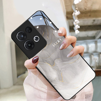 金箔水墨适用oppo reno9手机壳reno9pro新款reno8镜头全包reno7高级6pro+超火ins风se钢化玻璃findx5十保护套