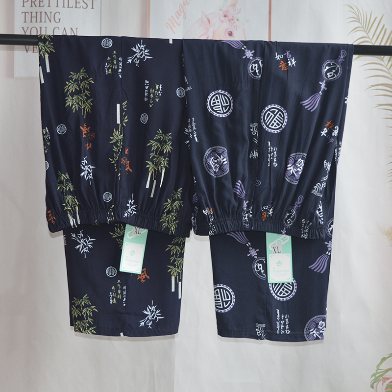 男士棉绸裤子薄款睡裤