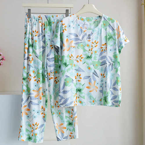 棉绸睡衣女家居服可外出