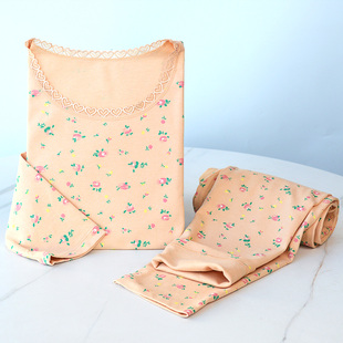 衬衣衬裤 纯棉秋衣秋裤 秋冬季 加厚保暖内衣棉毛衫 女士打底全棉套装