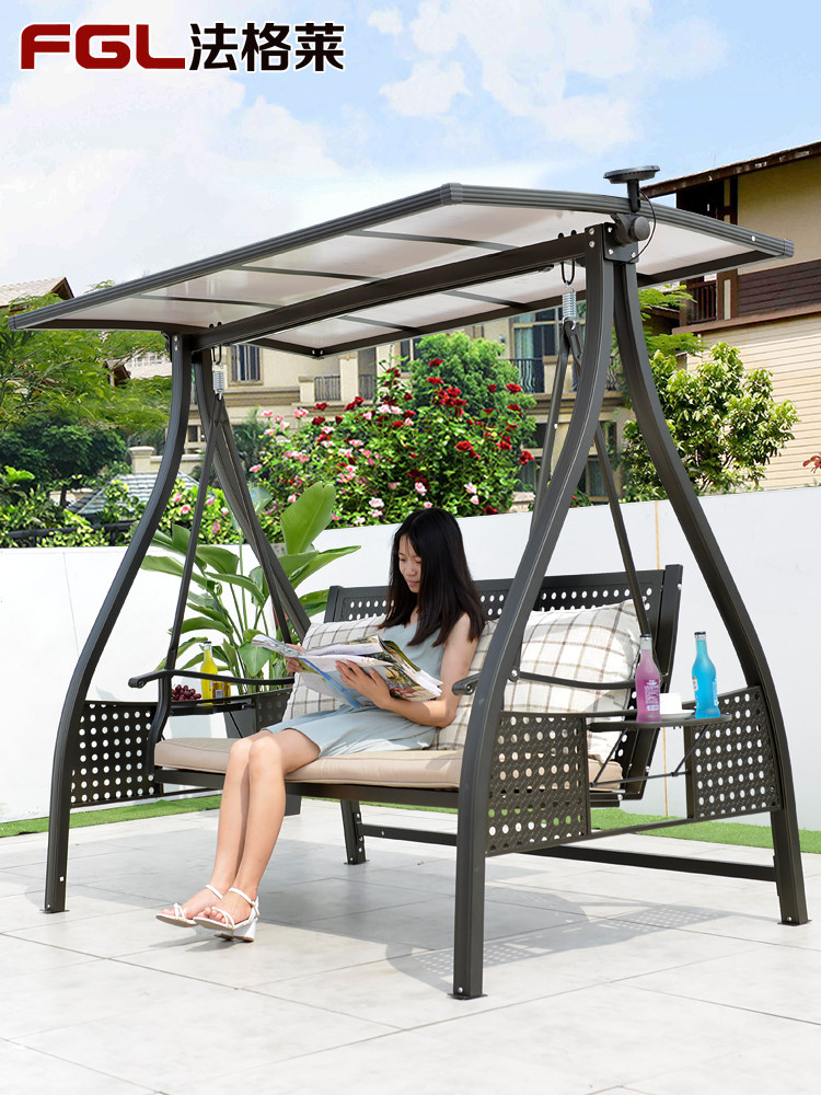Fagley outdoor swing Household courtyard Swing Rocking chair Hanging chair Hanging basket Leisure balcony Swing chair Double