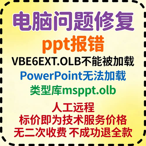 ppt报VBE6EXT.OLB不能被加载PowerPoint无法加载类型库msppt.olb