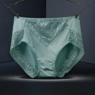 头夏季 蕾丝全棉裆三角短裤 纯色 无痕冰丝感大码 4条中高腰女士内裤