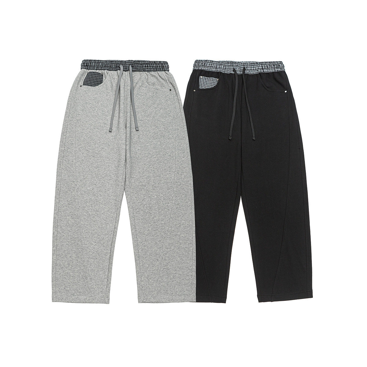 日系复古2026春季新款拼接大码卫裤男女潮流宽松直筒裤休闲运动裤,男装,休闲裤,淘宝优惠券,粉丝福利购,淘宝优惠卷