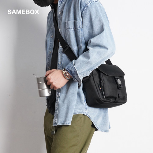 弹道尼龙方形男士休闲商务单肩斜挎包FIDLOCK磁扣快拆防泼水背包