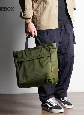 新款不焦绿超轻尼龙TOTE包男女士手提斜挎包休闲通勤托特包防泼水