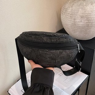 亮钻包时尚 韩版 单肩腰包胸包斜挎包女百搭潮酷网红宽肩带零钱包
