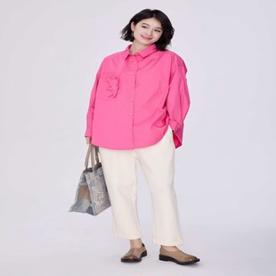 翠色嘉人2026春季新款小熊贴布通勤文艺长袖纯棉衬衫女上衣85010