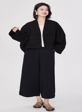 翠色嘉人2026春季新款通勤休闲茧型空气棉外套宽松显瘦上衣85028