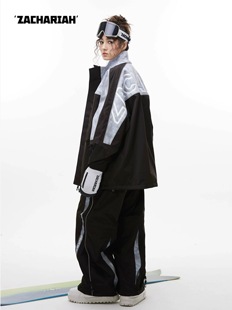 将军山雪服租赁，ZACHARIAH【黑灰扎染】滑雪服加绒加厚，男女款