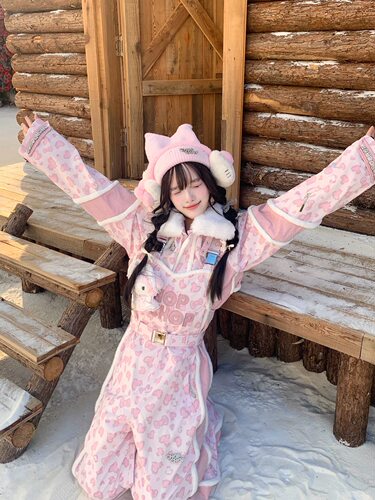 将军山雪服租赁，CHOPCHOP26雪季新品【豹豹猫猫】加绒保暖套装