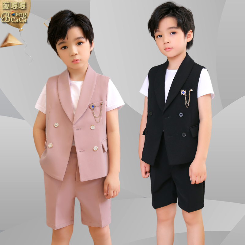 男童马甲英伦春夏演出西服