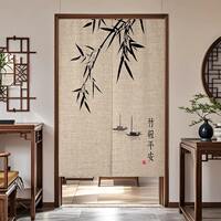 Chinese-style door curtains, partition curtains, shielding curtains, privacy bedrooms, high-end rooms, half-length household entrance doors, 2026 new style thumbnail 2