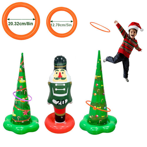 圣诞节pvc充气投掷玩具活动套圈