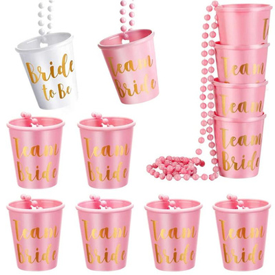 TeamBride新娘伴娘团项链小酒杯