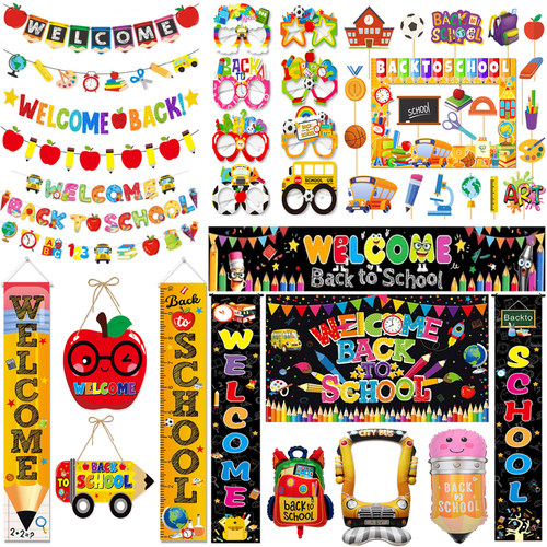 WelcomeBack教室拉旗门挂横幅