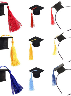 迷你毕业季博士帽子发夹学士帽发箍幼儿园毕业证书装饰帽拍照道具