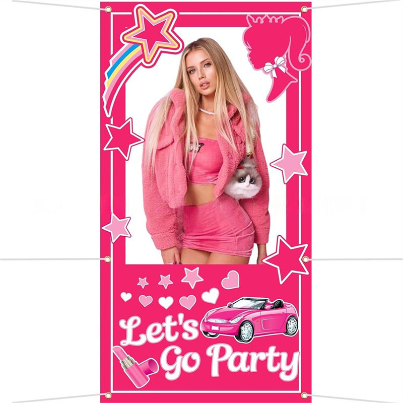 粉红芭比Let'sGoPraty挂布相框