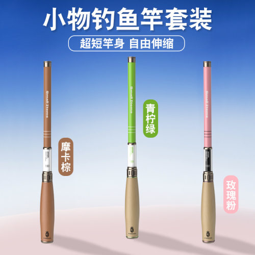 小物钓鱼竿套装短节迷你超轻超细儿童鱼竿便捷溪流竿微物手竿