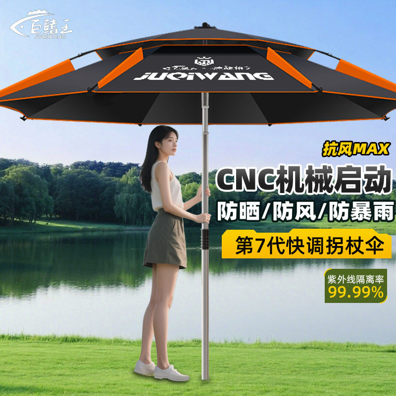 钓鱼伞大钓伞2025新款户外遮阳伞防雨防晒钓鱼专用雨伞拐杖伞