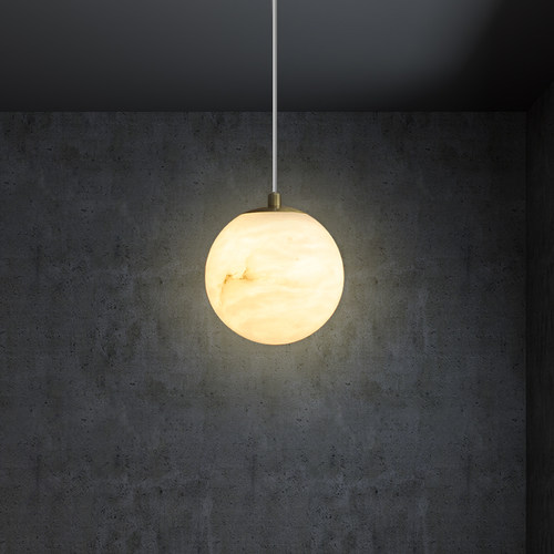 西班牙天然云石卧室床头小吊灯现代极简约可升降吧台书房长线 线