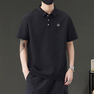 短袖 新款 T恤POLO衫 衣服夏季 高级感宽松休闲上衣翻领上衣服 男士